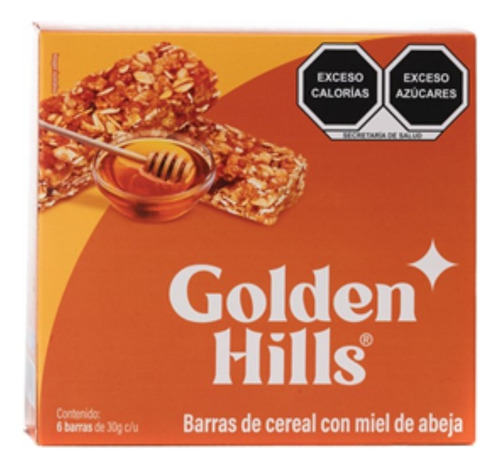 3 Pzs Golden Hills Barras De Cereal Con Miel De Abeja 180gr