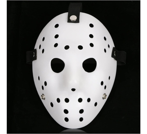 Máscara De Halloween Jason, Horror Hockey (blanco Puro)