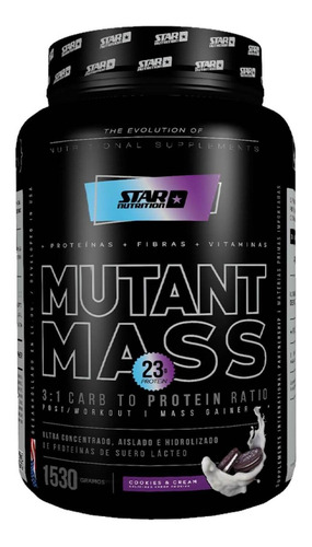 Suplemento En Polvo Star Nutrition  Mutant Mass Proteínas Sabor Cookies & Cream En Pote De 1.53kg