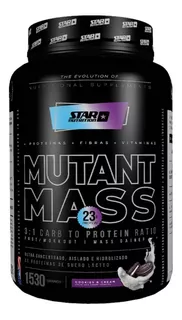 Suplemento en polvo Star Nutrition Mutant Mass proteínas sabor cookies & cream en pote de 1.53kg