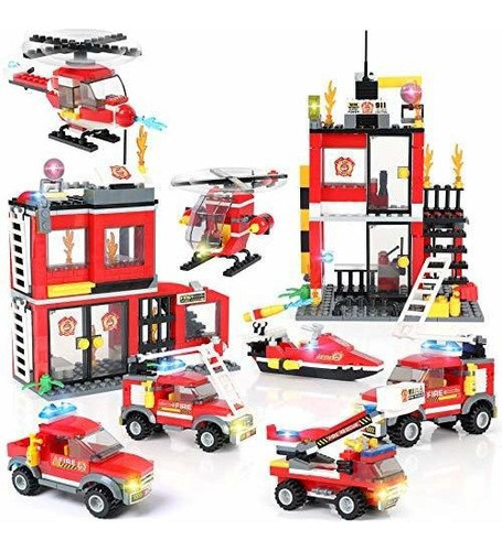 Building Blocks Fire Station City Coastline Emergency Rescue