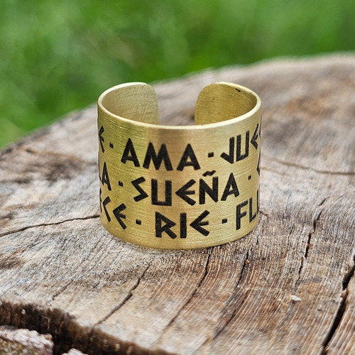 Anillo Nudo De Bruja Wicca Acero Quirúrgico Dorado Bronce Regulable / Ajustable