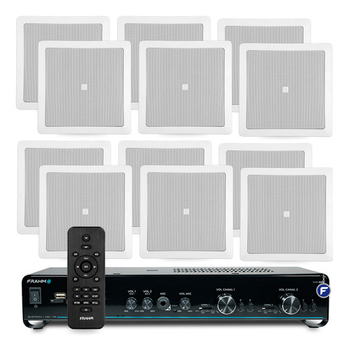 Som Ambiente Clinicas Lojas Bluetooth Usb + 12 Arandelas Jbl