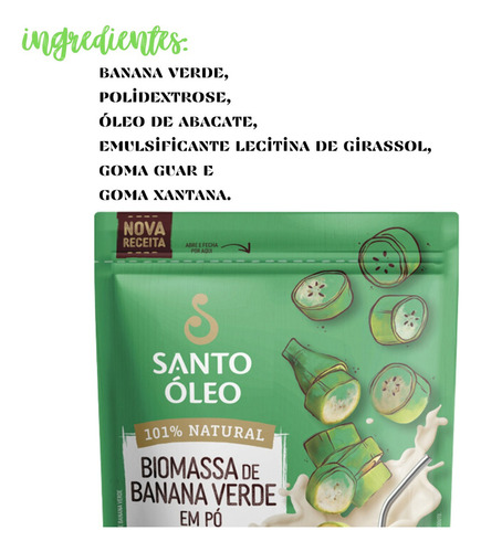 Santo Óleo leite em pó de biomassa de banana verde 200g 