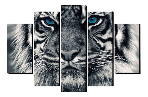 Cuadro Decorativo Tigre De Ojos Azules Gran Tamaño