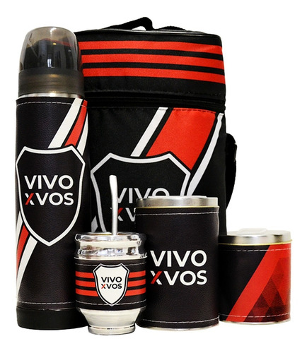 Equipo De Mate Madera Completo River Plate Lumilagro Set