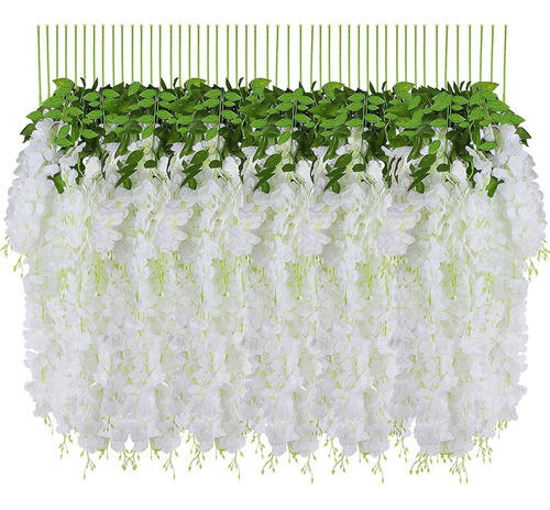 10 Unids 3 2 Pies Flor Artificial Seda Wisteria Vine Ra...