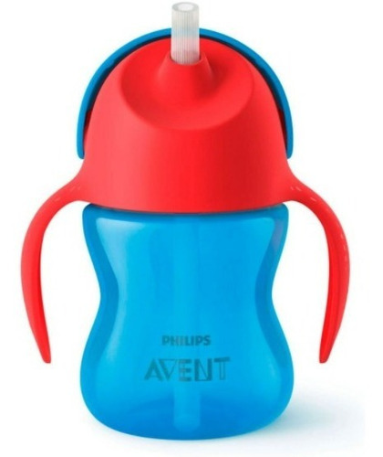 Vaso Avent C/popote Y Asas 7oz / 200ml Scf 796/01 - Azul