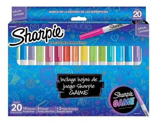 Sharpie Marcadores Plumones Permanentes 20 Pza + 2 Tarjetas