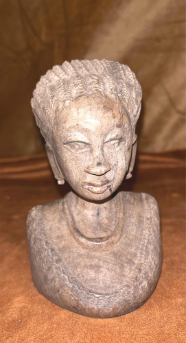Figura De Mujer Tallada En Madera, Antigua