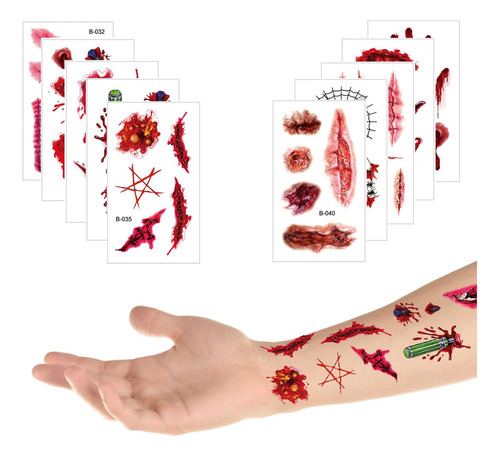 J Tatuajes Falsos De Halloween Pegatinas De Tatuaje Con