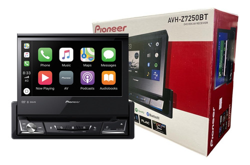 Dvd Player Retratil Pioneer Avh-z7250bt Carplay Android Waze Cor Preto