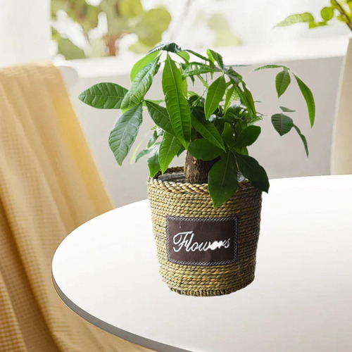 Maceta Tejida De Paja, Cesta De Flores, Cono Invertido