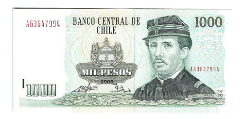 Chile - Billete 1000 Pesos 2008 - Ag3647994 - Unc