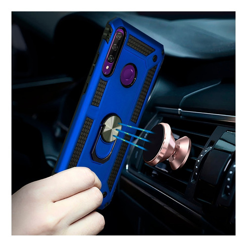 Imagen 2 de 7 de Funda Anillo Magnetica Case Uso Rudo Modelos Huawei