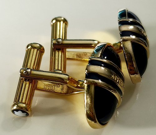 Originales Mancuernillas Montblanc Gemelos Mancuernas Onix (Usado)