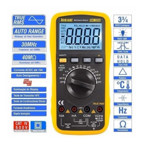 Multimetro Digital Profissional Hm-2090 Hikari