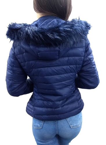 Imagen 6 de 6 de Campera Inflable Mujer Invierno Abrigada Con Piel Y Capucha