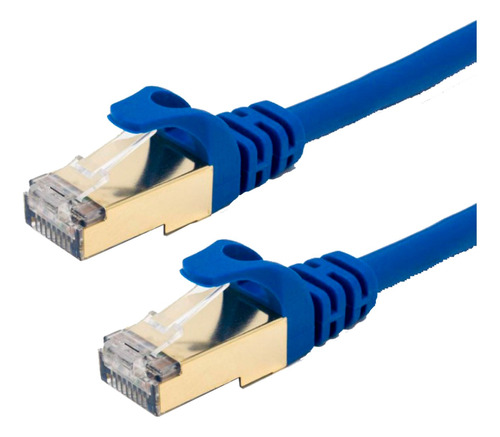 Cable De Red S/ftp Patch Cord Blindado Cat8 Azul 3 Mts