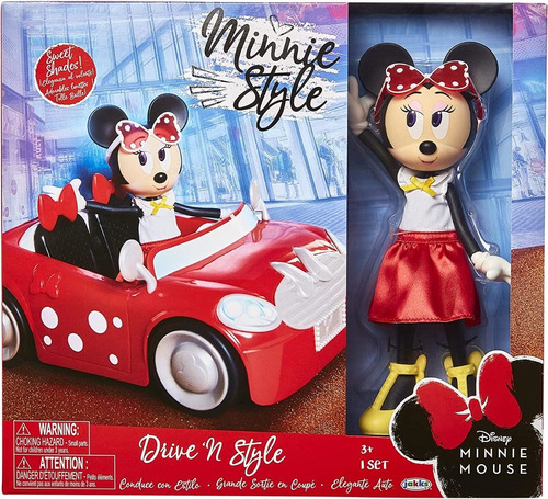 Disney Minnie Mouse Muñeca Y Carro Conduce Con Estilo