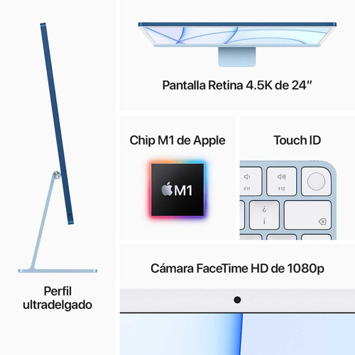 Imagen 6 de 6 de Apple iMac 24 Retina 4,5k Mgpk3e/a Chip M1 8gb 256gb Mac Os