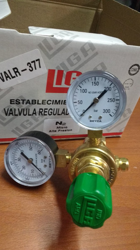 Tubo Nitrogeno 1 Mt3 + Regulador Alta Para R410 Marca Liga Para Presurizar Refrigeracion