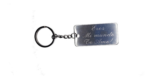 Llavero Personalizado Texto Acero Inoxidable Ancho Regalo