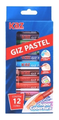Giz Pastel Oleo Com 12 Cores Cores Kaz