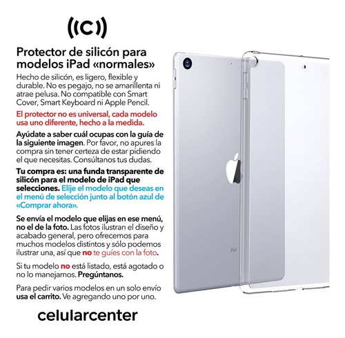 Imagen 2 de 6 de Protector Para iPad 9 8 7 6 5 4 3 2 Case Silicón Funda 10 11