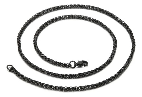 Cadena Collar Trigo Espiga Acero Inoxidable Trenzado Tejido 