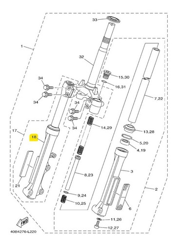 Tubo Barral Derecho Yamaha New Crypton 110 Freno Disco