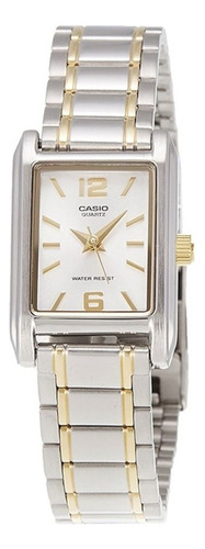 Reloj Casio Ltp-1235sg-7a Para Dama Plateado/ Dorado 