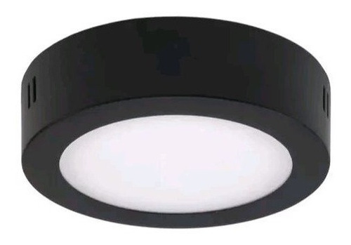 Panel Plafon Led 6w Macroled Redondo Luz Fria / Calida Negro