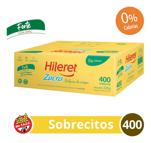 Edulcorante Hileret Zucra 400 Sobres