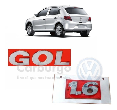 Emblema Traseiro 1.6 + Gol Original - Gol G5 G6 2009-2016