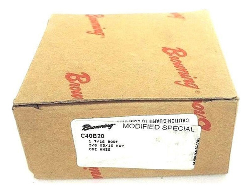 Nib Browning C40b20 Gear Sprocket 1 7/16 Bore, 3/8 X3/16 Zzg