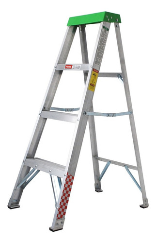 Escalera Tijera Aluminio 3 Escalones Tipo 3 Peldaños 706717 Color Plateado