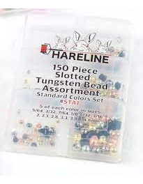 Hareline Cuenta Tungsteno Ranurada Surtido 150 Pieza Color