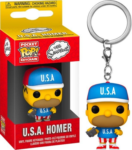 Pocket Pop! U.s.a Homer Funko Llavero Los Simpsons