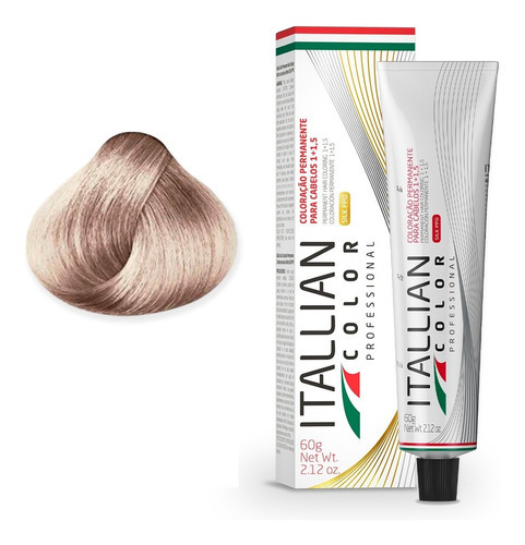  Coloração Itallian Color 60g Profissional Cores Diversas Tom 12.2 Louro Ultra Claríssimo Violeta