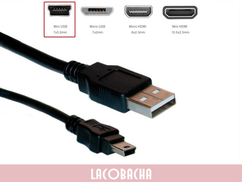Imagen 2 de 4 de Cable Usb A Mini Usb 5 Pines 1.20mt Carga Ps3