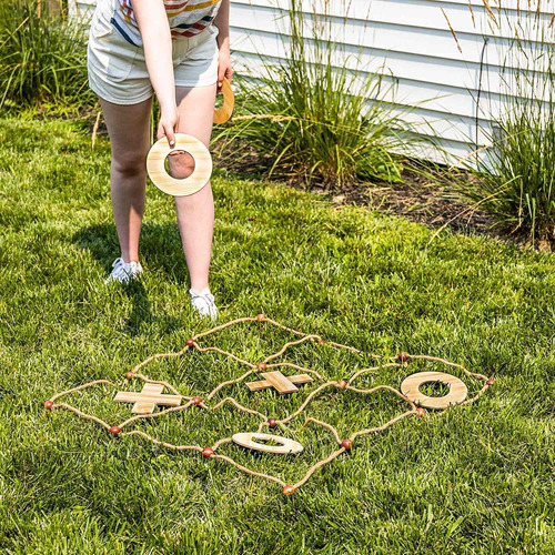 Tic Tac Toss - Juego De Madera Para Patio Con Rejilla De Cue