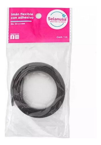 Imán Flexible Adhesivo 1m 12mm X 2mm Imp0032267 Selanusa Color Negro