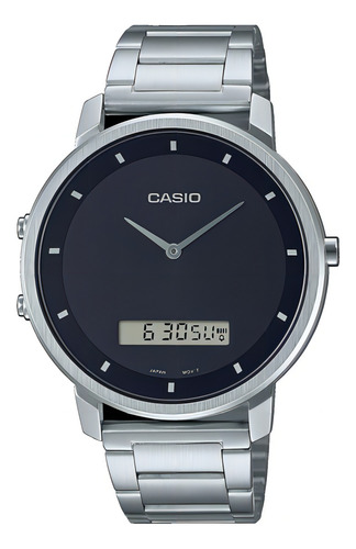 Reloj Casio Hombre Mtp-b200d-1e Color de la malla Plateado Color del bisel Plateado Color del fondo Negro