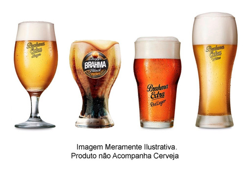 Coleção 4 Copos De Cerveja Brahma Oficial Taça Bar Original