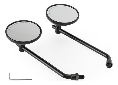 Mirror 3 Round Black Para Café Classic Bobber Chopper Custom