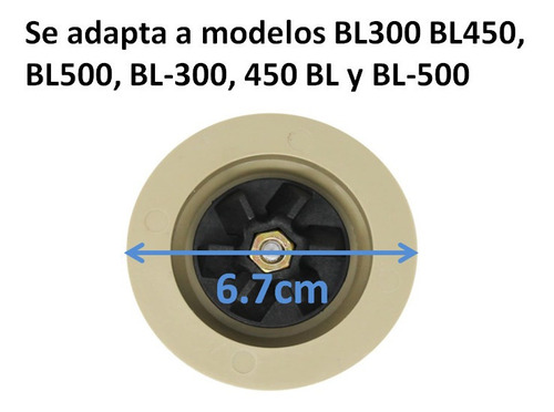 Cuchilla Lic. Black Decker Plástica Vaso Rosca Pequeña 6,7cm