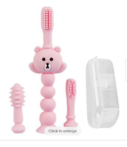 Set Cepillos De Dientes Intercambiable Para Bebe Con Estuche