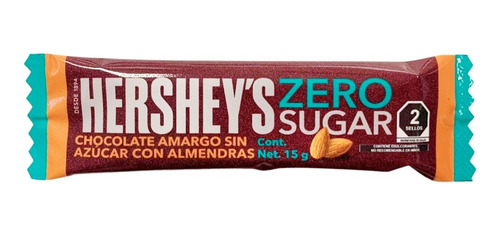 7 Pack Barra De Chocolate Con Almendra Hersheys Zero Sugar 1