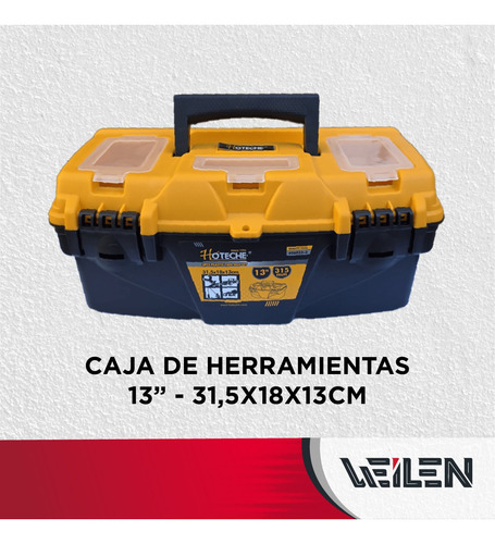 Caja Herramientas Plastica Negra/naranja Kitx2 Hoteche Negro/naranja